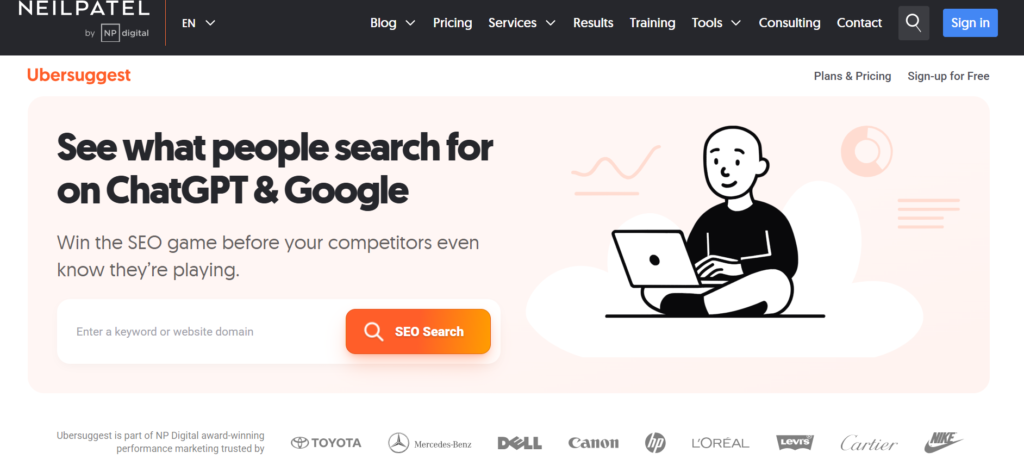 image  of ubersuggest