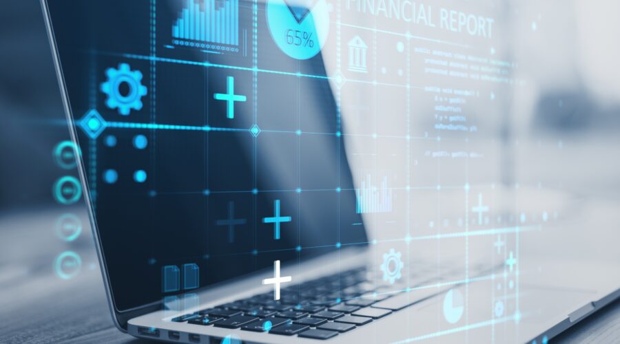 close up of laptop computer with abstract glowing 2026 01 11 08 49 04 utc scaled