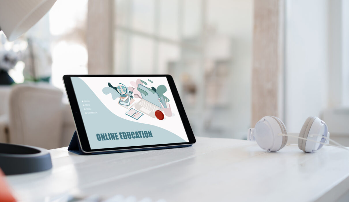 e learning on digital tablet on white wooden table 2026 01 08 22 59 34 utc scaled