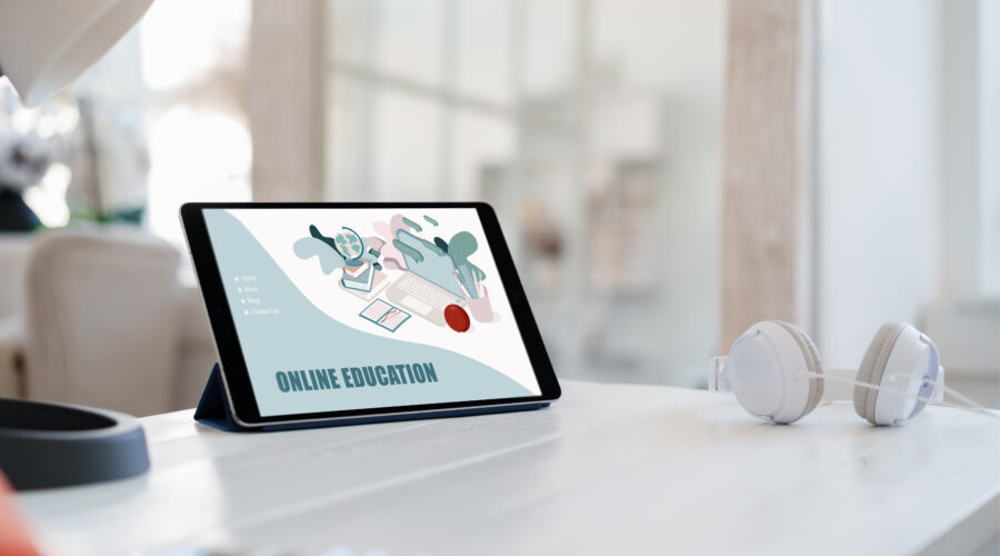 e learning on digital tablet on white wooden table 2026 01 08 22 59 34 utc scaled